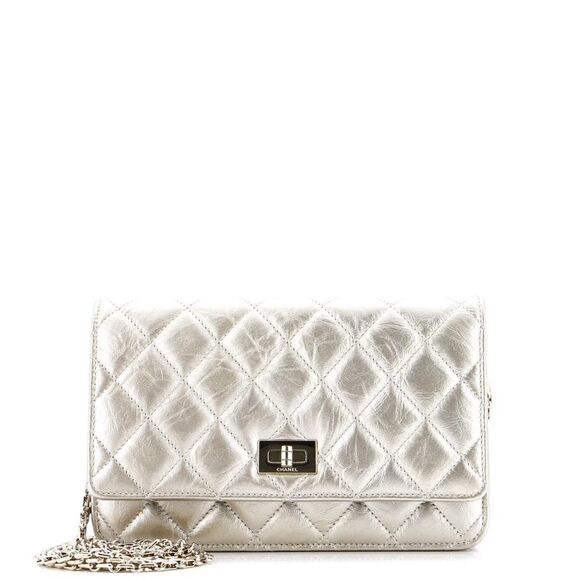 Chanel Reissue 2.55 Wallet on Chain Quilted Aged Calfskin Small Gold - Picture 1 of 8